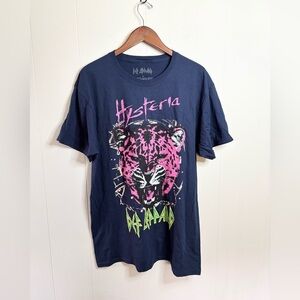Def Leppard navy blue relaxed classic fit mens t shirt hysteria L